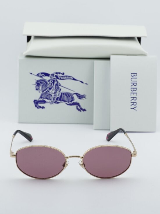 Burberry BE3169 11091A Oval Sunglasses - Gold/Violet main image 5